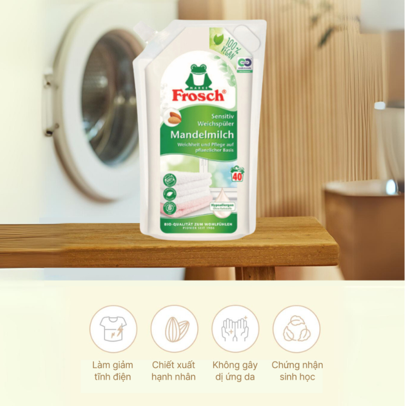 Túi Nước Xả Vải Hữu Cơ Frosch 1L Hương Lựu